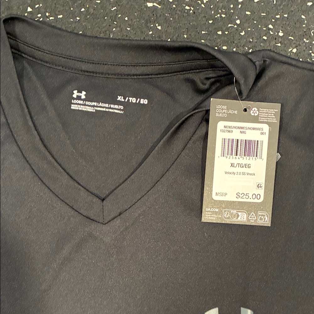 Under Armour Men's Charcoal V-Neck Tee - Picture 2 of 2